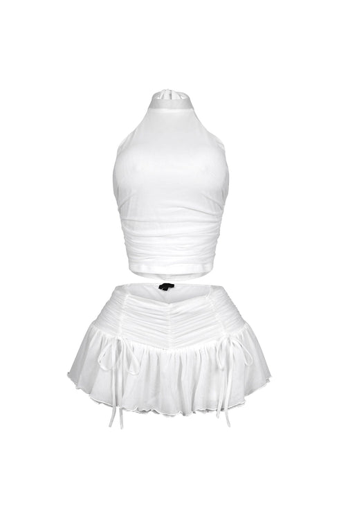 Bunny Mesh Halter Top & Skirt SET